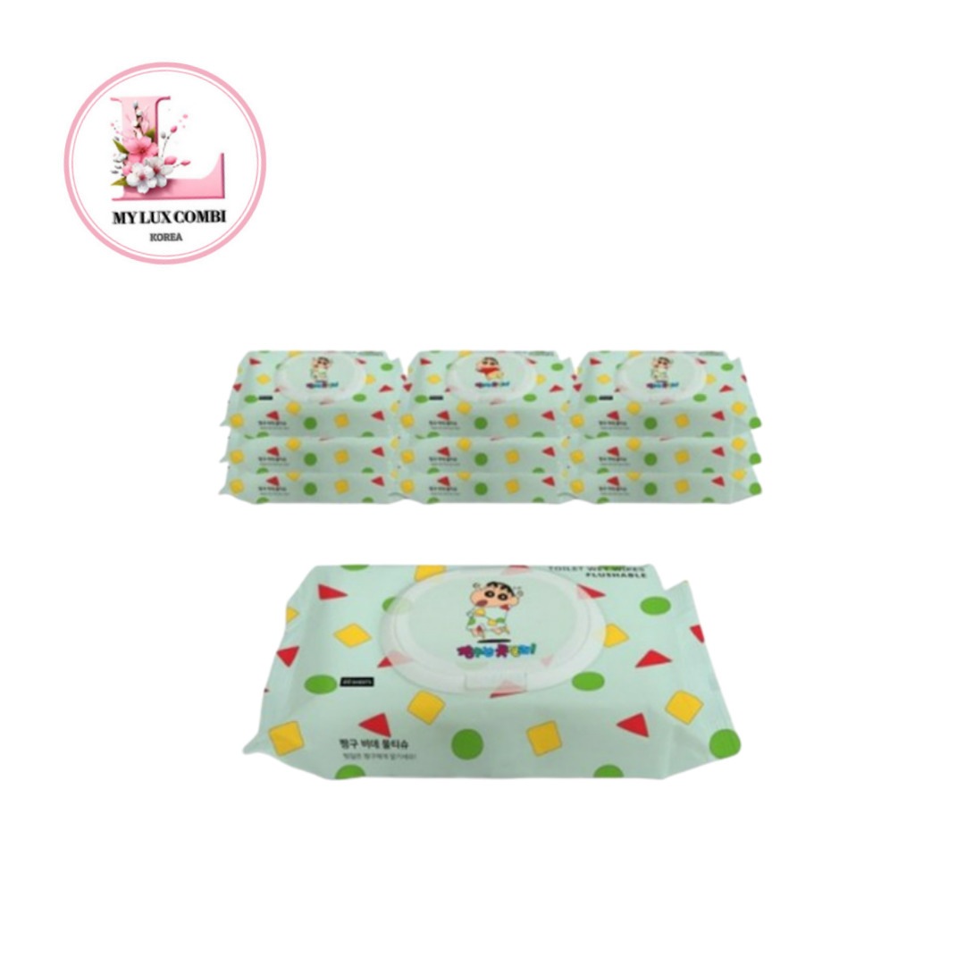 [クレヨンしんちゃん] ウォシュレット ウェットティッシュ キャップ型 60枚 x 10パック/クレヨンしんちゃん ウェットティッシュ ビデ用 ウェットティッシュ 無香料 ウェットティッシュ 敏感肌