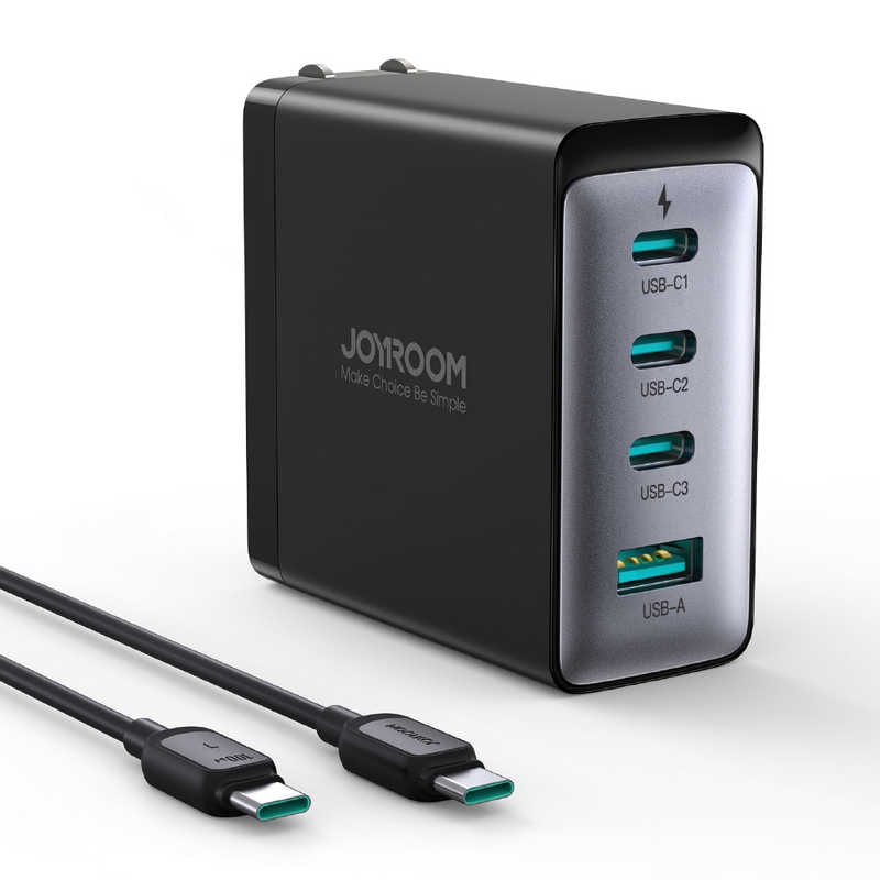 JOYROOM　ACアダプター USB-Cケーブル付きのPD対応4ポートACアダプター ［USB Power Delivery対応 /4ポート /GaN(窒化ガリウム) 採用］　TCG04 6,477円