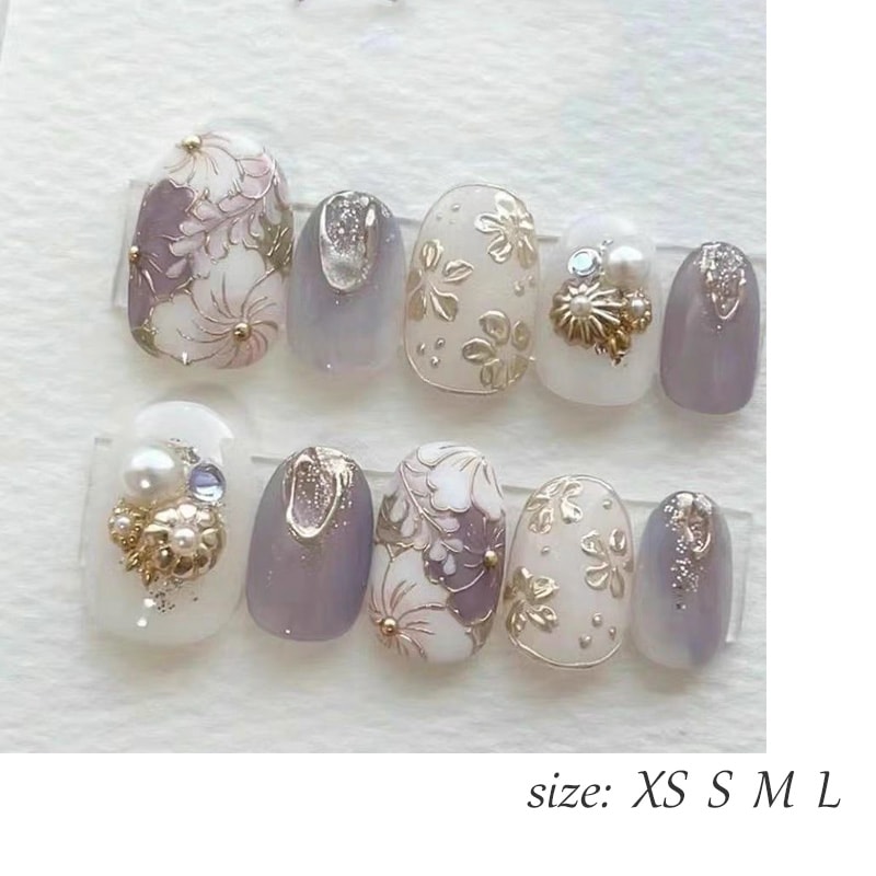 ネイルチップ 手作りネイルチップ 和風ネイルチップ 桜 菊 波 金継ぎ 蒔絵 京都 オーダーメイドネイル ハンドペイントネイル 【手作りネイル】オーダーメイド手作り ジェルネイル ネイルシール セルフ 4,400円