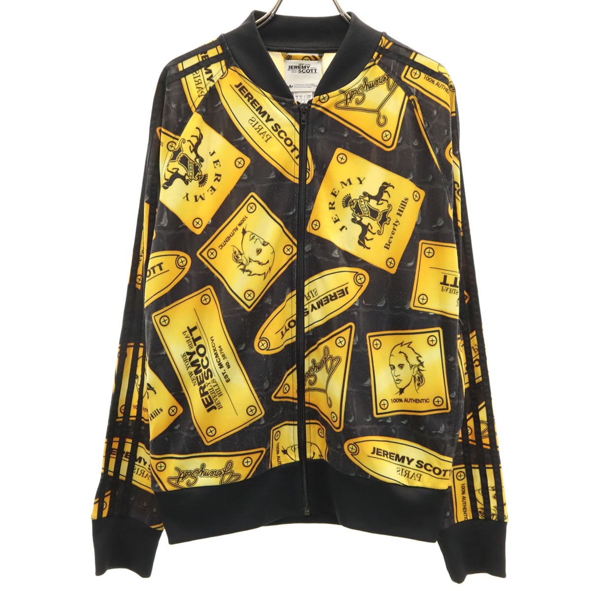 adidas Originals アディダスオリジナルス JEREMY SCOTT ジェレミースコット コラボライン 10周年記念 ゴールドプレート総柄 トラックジャケット O ジャージ レディース