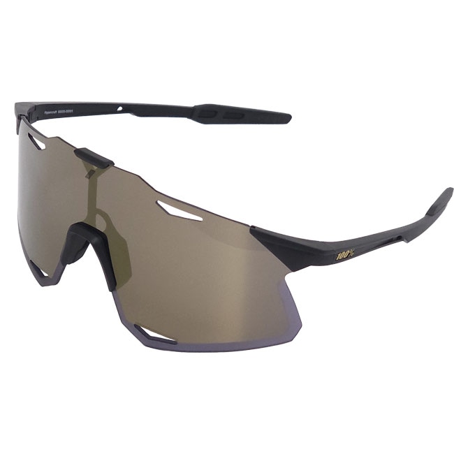 100%(ワンハンドレッド) スポーツサングラス HYPERCRAFT ハイパークラフト ソフトゴールドミラーレンズ クリアレンズ付 60000-00001マットブラック(24y12m)