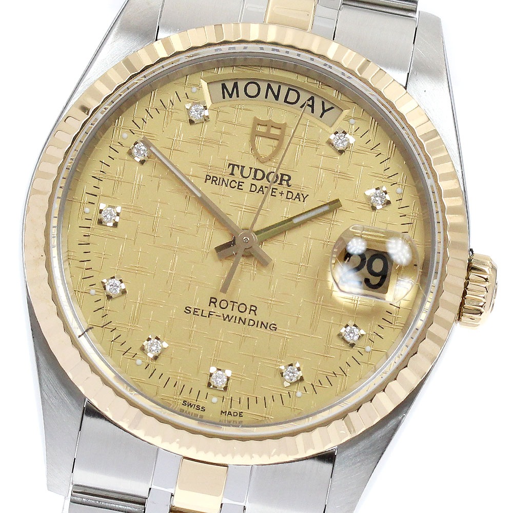 チュードル TUDOR 76213 プリンス デイトデイ YGコンビ 10Pダイヤ 自動巻き メンズ _890115【中古】 168,800円