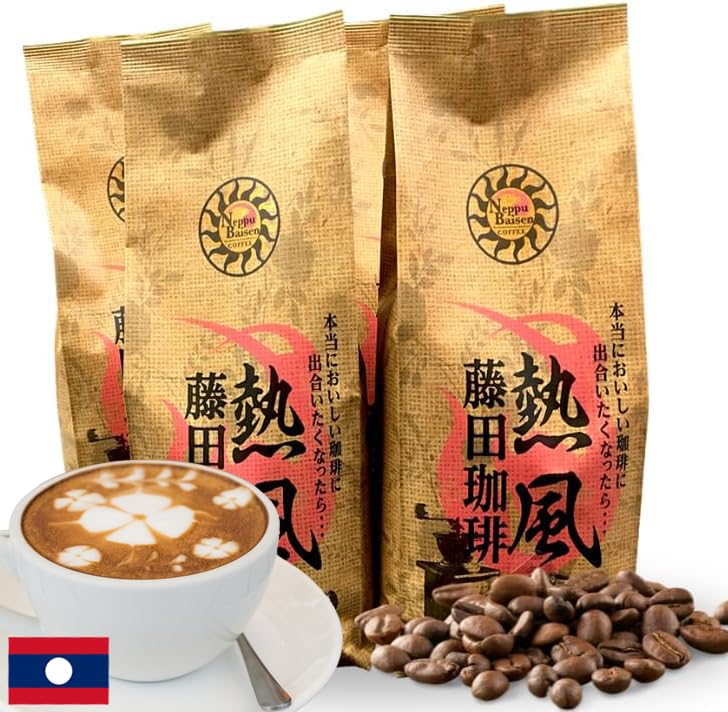 【コーヒー豆専門店】藤田珈琲 ラオスブレンド500g×2袋＋モカブレンド500g×2袋（豆） ナッツ系の香りとあっさりとした酸味 爽やかな酸味と赤ワインのような香り 大容量 中煎り 手作り