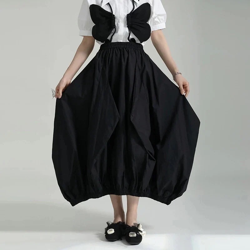 【J.Fashion】 皺風 今週の割引は 25% オフです夏 ロングスカート ゆったり 体型カバー ゴムウエスト 着痩せ レディース おしゃれ 上質 関連商品は店で購入可能 メガ割