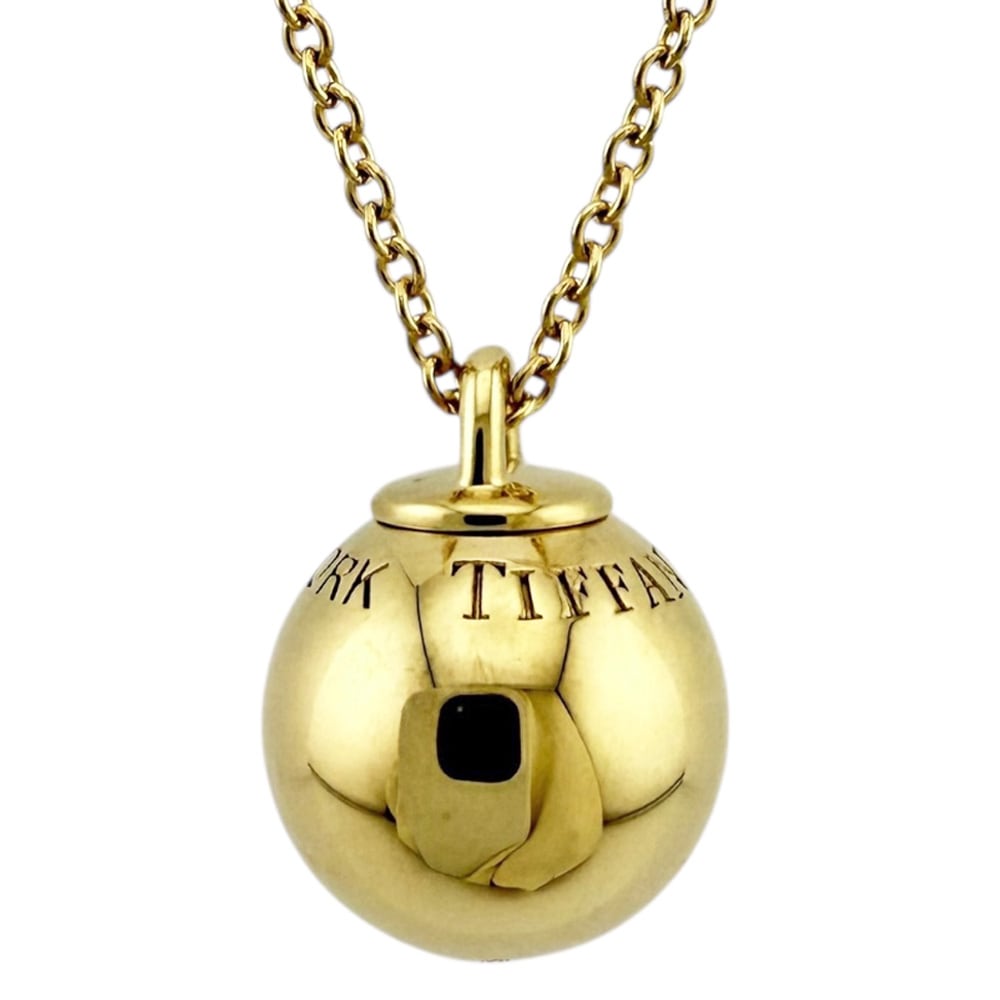 ティファニー ハードウェア ボール ネックレス 18金 K18イエローゴールド TIFFANY&Co. 中古 美品