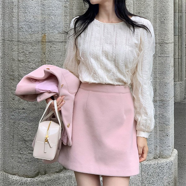 レースフリルブラウス bs8042