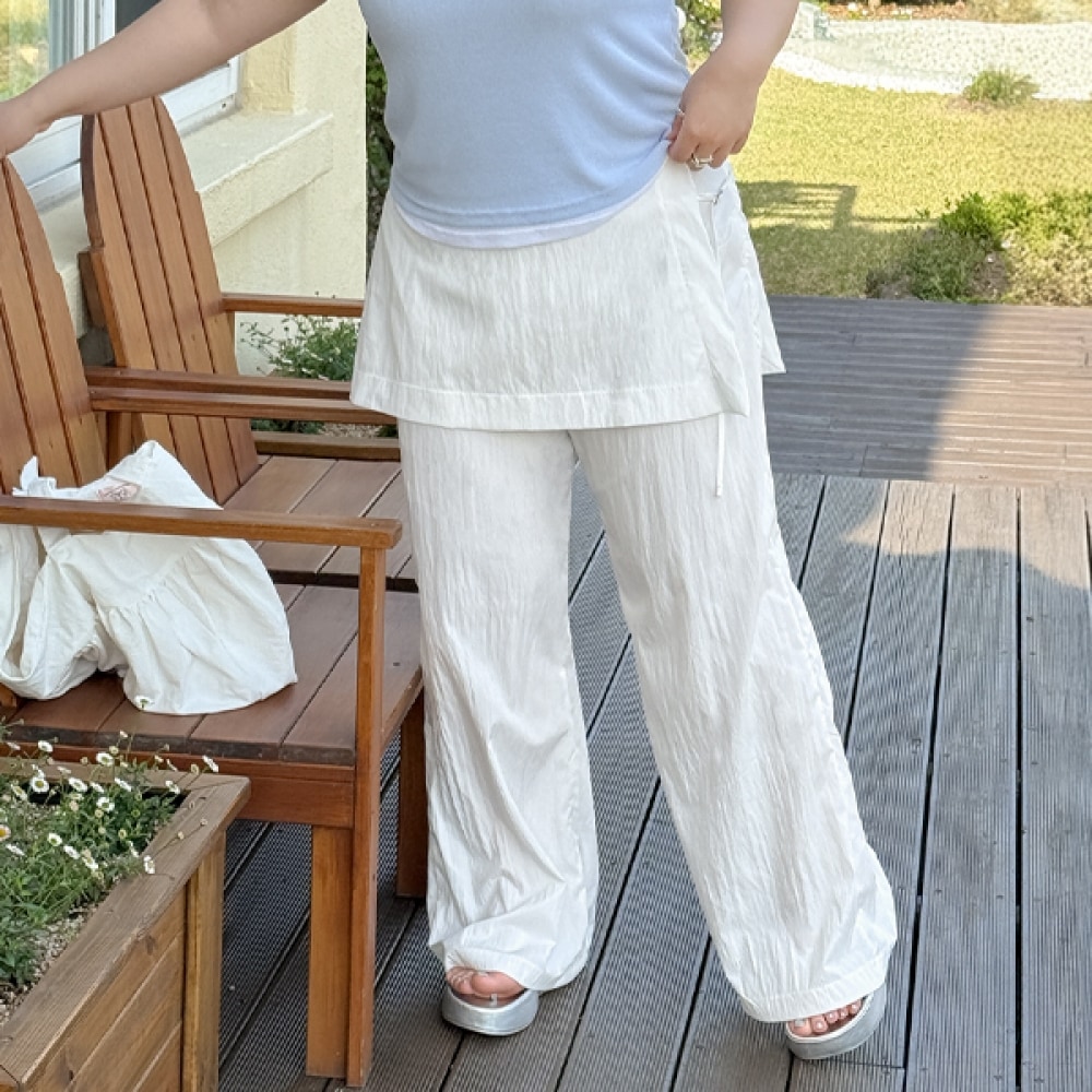 【イーブレット・バイ・ジェイスタイル】イーブレットテンムオナイロンラップスカートパンツ Jスタイル