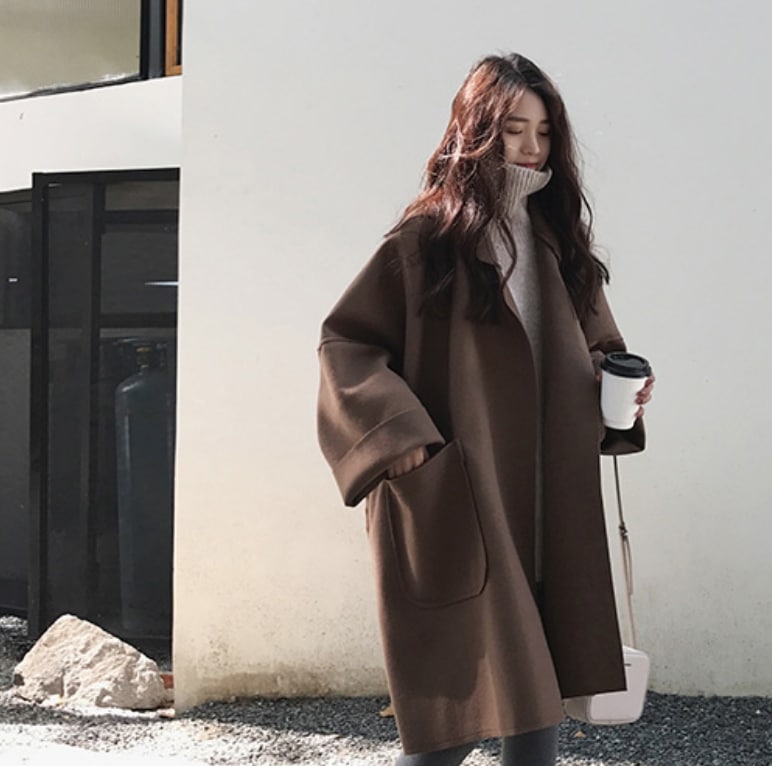 アウター デート コート 上着 ミモレ丈 ブラウン ブラック 2XL 3XL 4XL 袖あり 長袖 シンプル カジュアル 大人 上品 おしゃれ 主役級 存在感 春 秋 冬 20代 30代 個性的