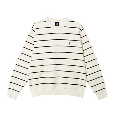 M 長袖Tシャツ CQK KSEC-RT18020OW エッセンシャル ストライプ スウェットシャツ 1802 オフホワイト 12,610円