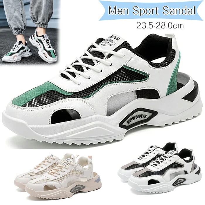 スポーツサンダル メンズ おしゃれ サンダル スニーカー メンズ アウトドアサンダル スポサン トレッキングサンダル 夏 レースアップ 透かし彫り 排水 通気 スポサン デイリー 通学 通勤 運動 フ