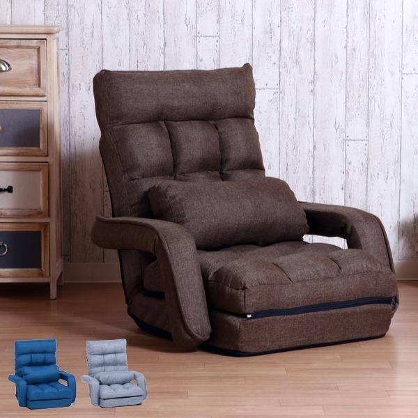 座椅子 幅70cm 一人掛け 1人用 ソファ リクライニング ひじ掛け クッション シェーズロング 座いす フロアーソファ 椅子 イス いす 肘掛け 肘掛け付き ローソファ ソファチェア