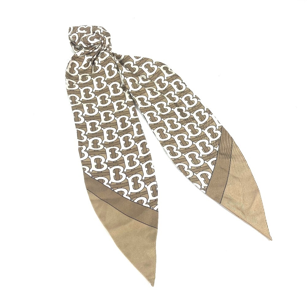 シュシュ TB ロゴ ヘアアクセサリー ヘアゴム シルク ベージュ