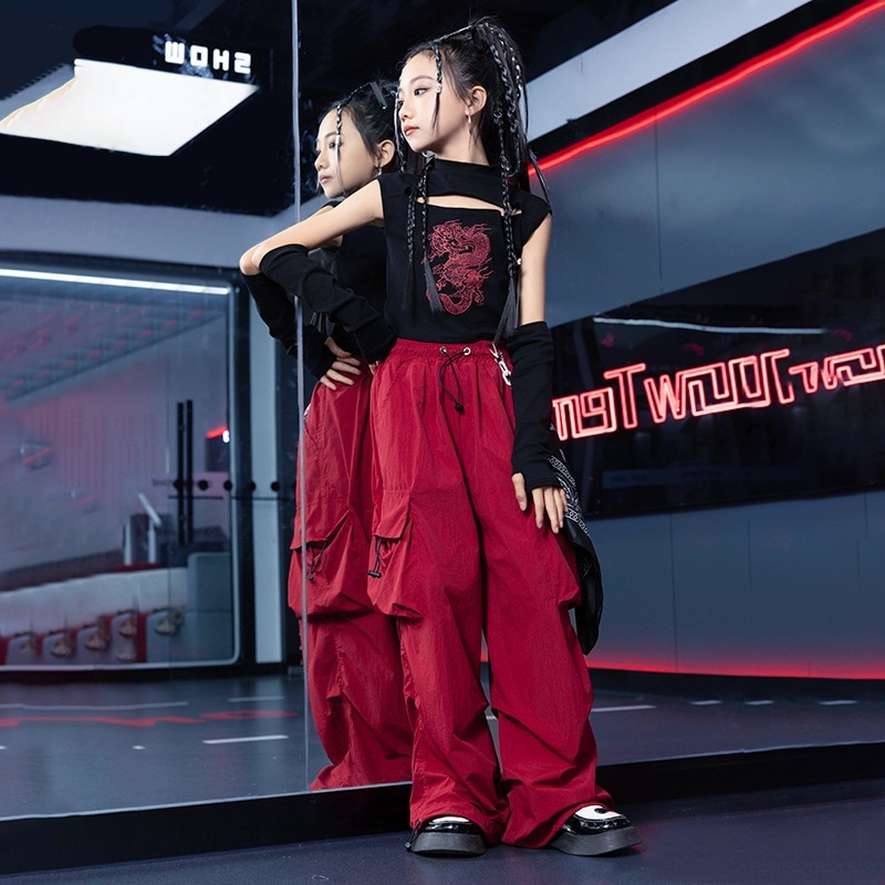 ガールズジャズダンス衣装ストリートダンスパフォーマンススーツガールズヒップホップヒップホップキャットウォークステージ中国風ハンサム