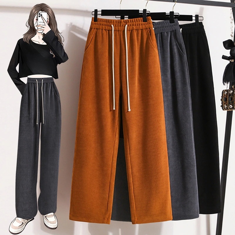 大きいサイズコーデュロイパンツ ベルベットはゆったりしていて痩せているシェニールのストレートパンツです