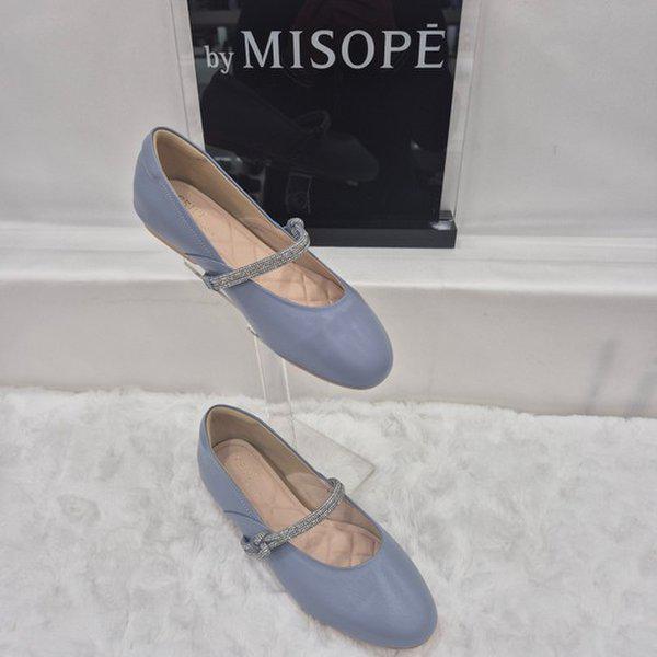 By 女性用ジュエリーストラップ フラットシューズ 112HT435FS004 SKY 1 JJ