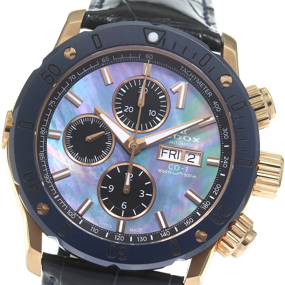 エドックス EDOX 01122 クロノオフショア1 デイデイト クロノグラフ 自動巻き メンズ 箱保証書付き_824476【中古】