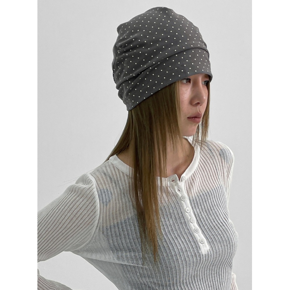 ブラックアップ [ニュースプリング] ロポムポムドットビーニー