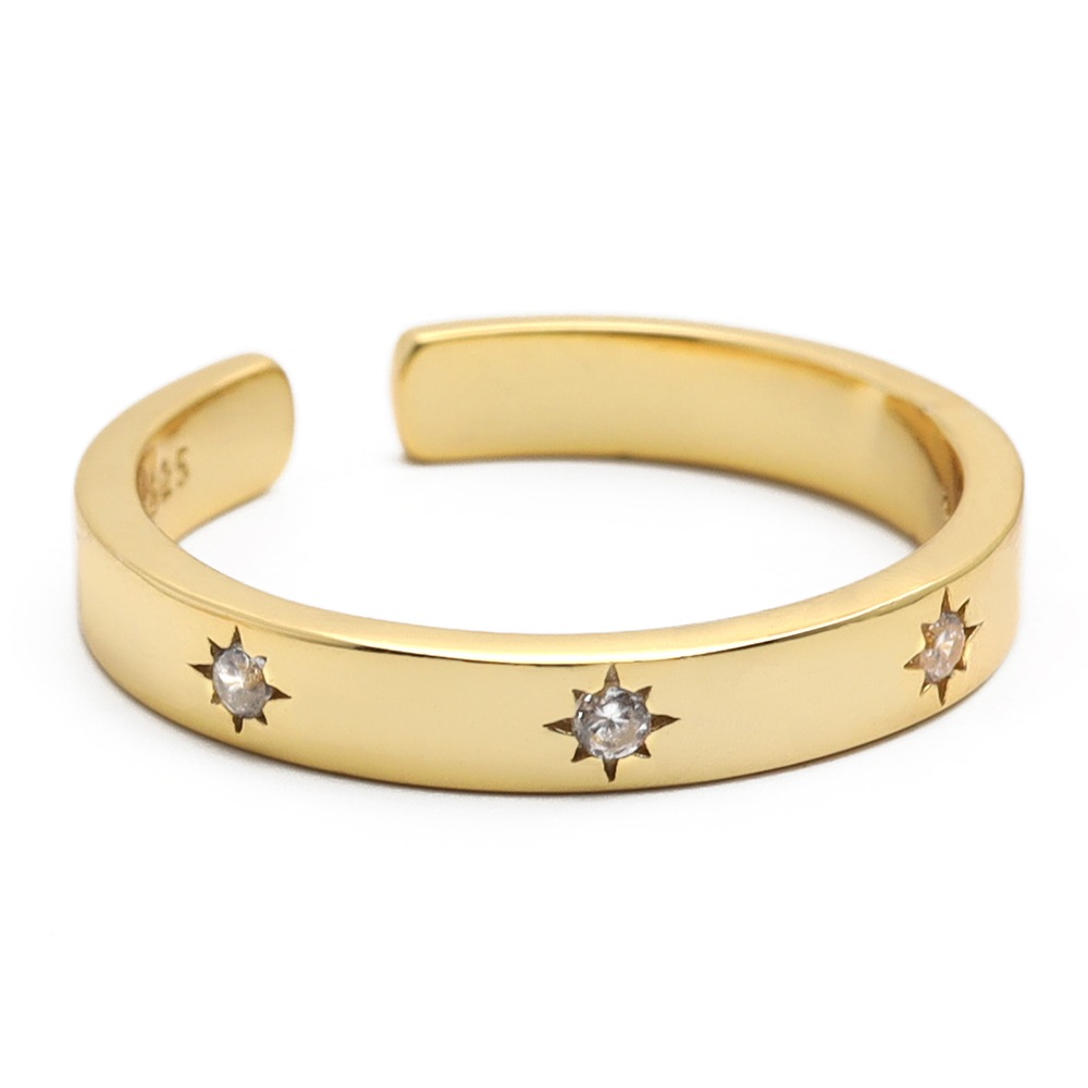 925 オープンリング ストーン 星 [cr429]