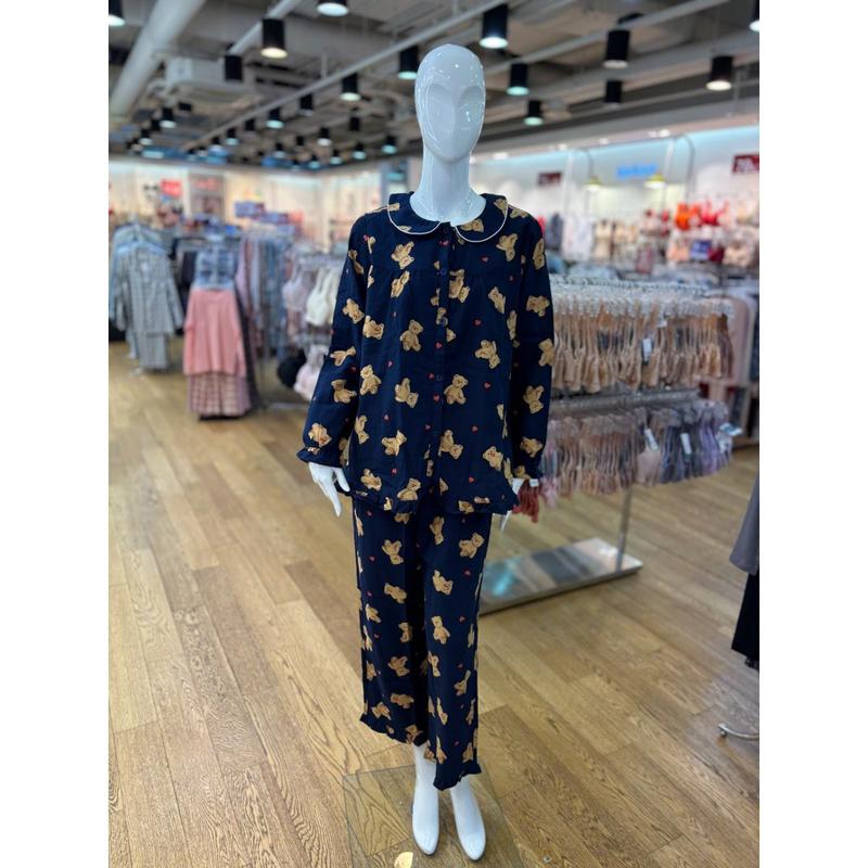 [坡州店] [] Solve 30番手 キャバジン 起毛 テディベア 女性パジャマ NB[SPA2432W]