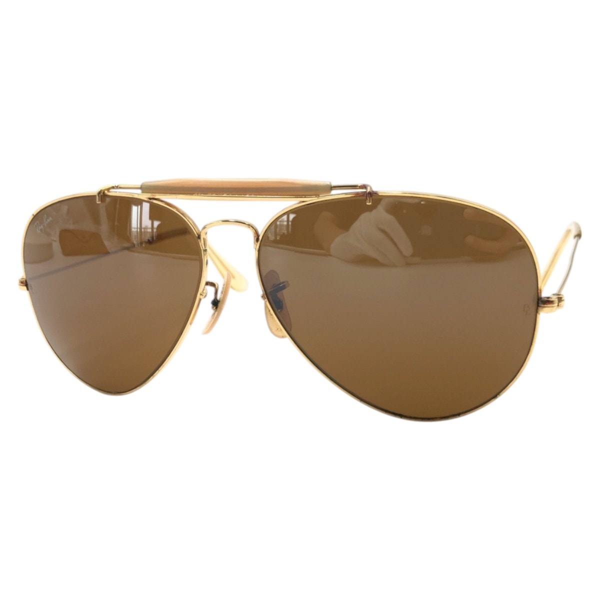 美品 ヴィンテージ B&L RAY-BAN U.S.A ティアドロップ ゴールド ブラウン メタル サングラス 男女兼用 メンズ 502530