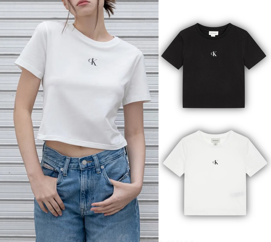 Slim Fit Baby crop クロップドTシャツ (47AB213)