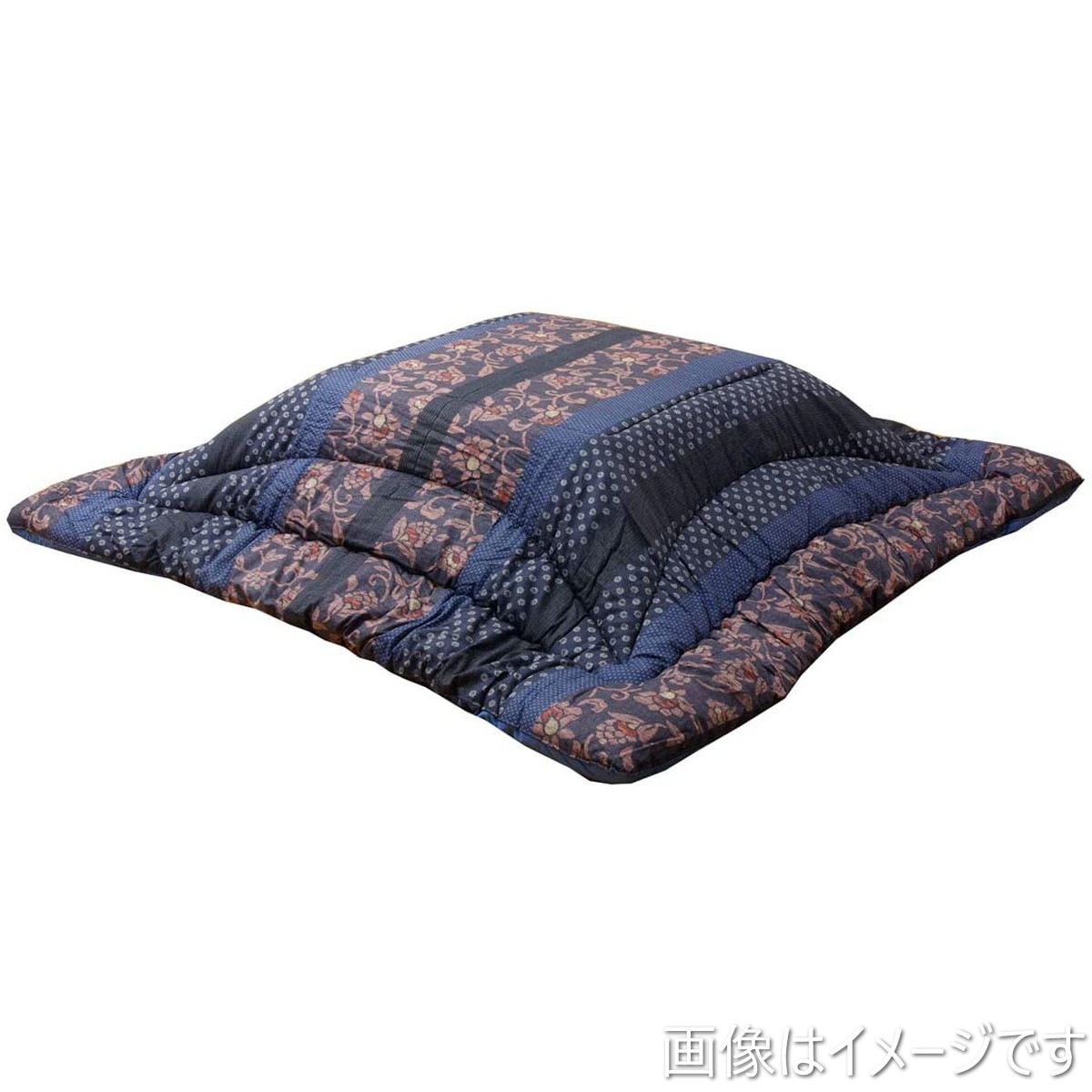 【i】こたつ布団 長方形 万葉 約205×285cm ブルー 日本製 大判 厚掛け 和 モダン #5934559【北海道・沖縄・離島不可】