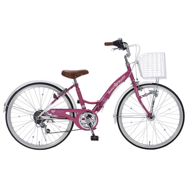 M-804F 子供用自転車24/6SP/オートライト ローズピンク