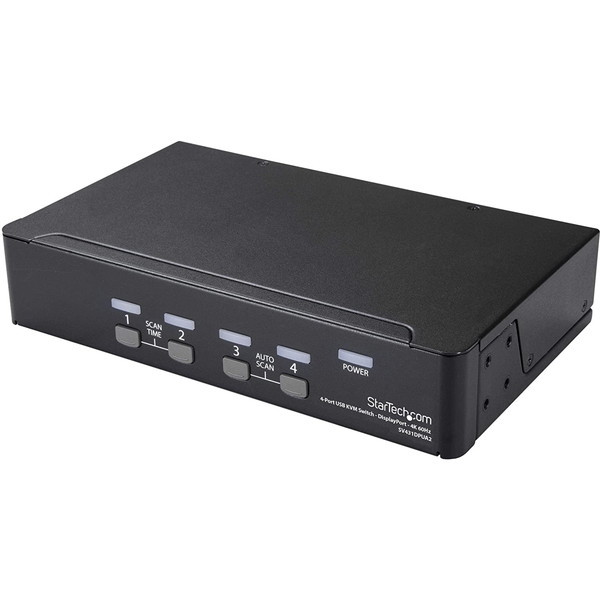 SV431DPUA2 ブラック 4ポートDisplayPort KVMスイッチ 4K/60Hz DisplayPort 1.2対応PC/CPU/パソコン切替器 メーカー直送