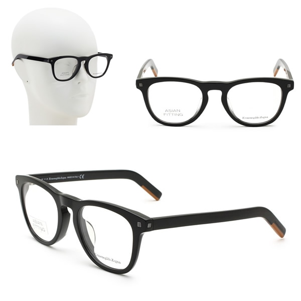 フレームのみ EZ5137-F/V 001 51 Ermenegildo Zegna メガネ 眼鏡 アジアンフィット ブラック キャメル