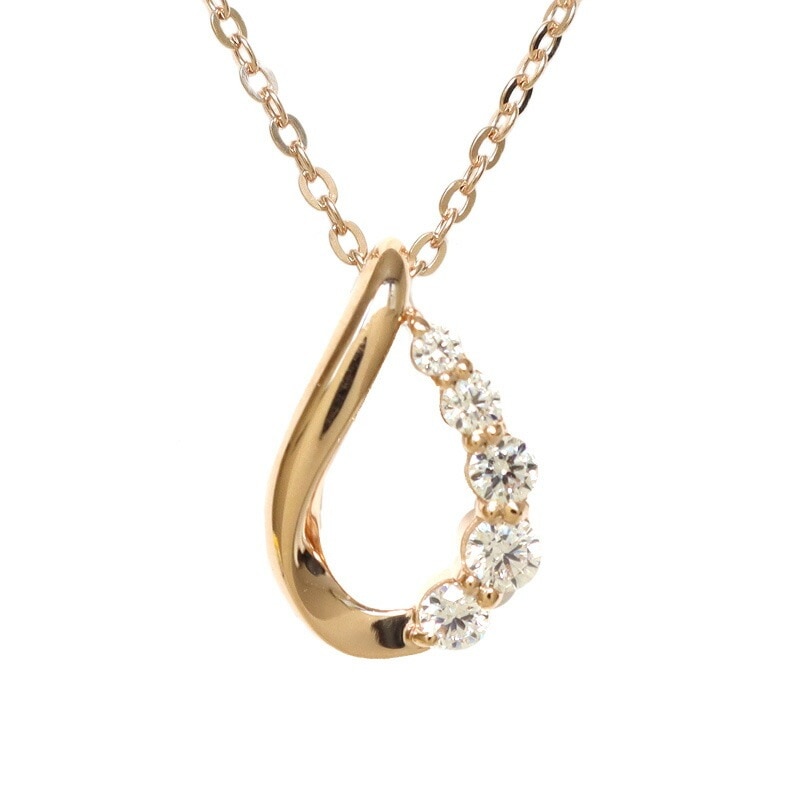 リボン済＆紙袋 ネックレス 正規品 ペンダント レディース ドロップモチーフ プレゼント シルバー素材 祝い