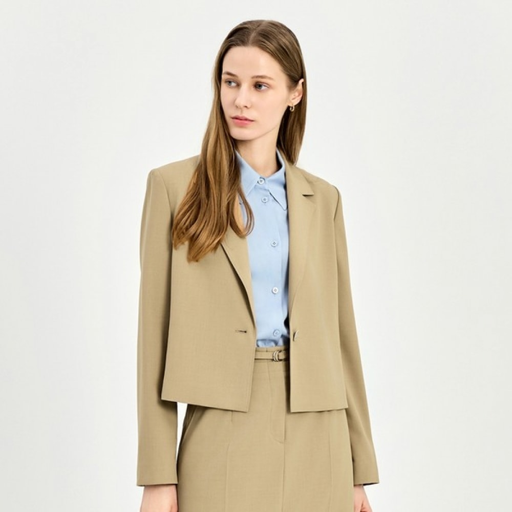 (S ソレディア) S ソレディアワンボタンクロップジャケット SOO3ZJK130