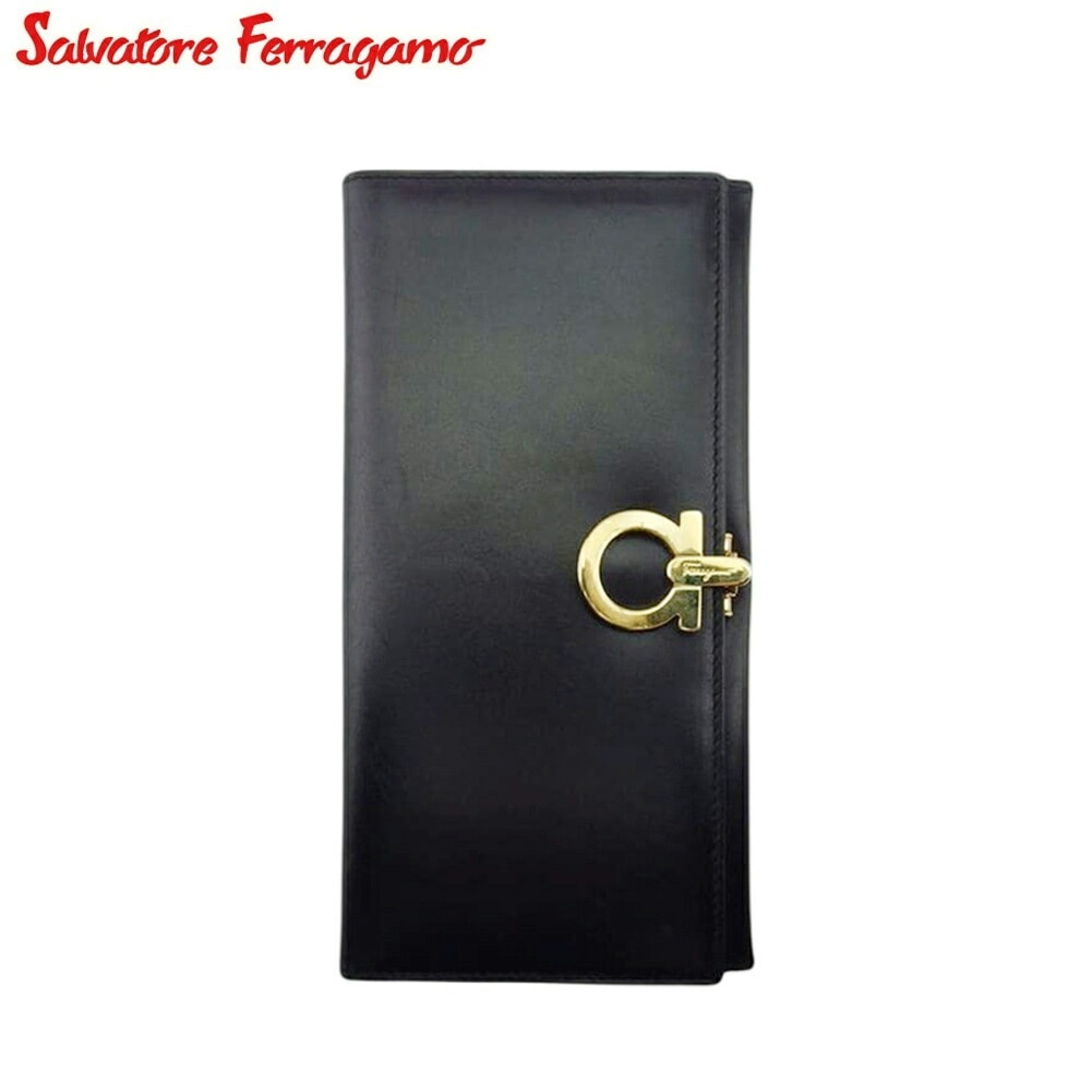 長財布 ファスナー付き 財布 ガンチーニ レディース メンズ ブラック ゴールド 中古 24,838円