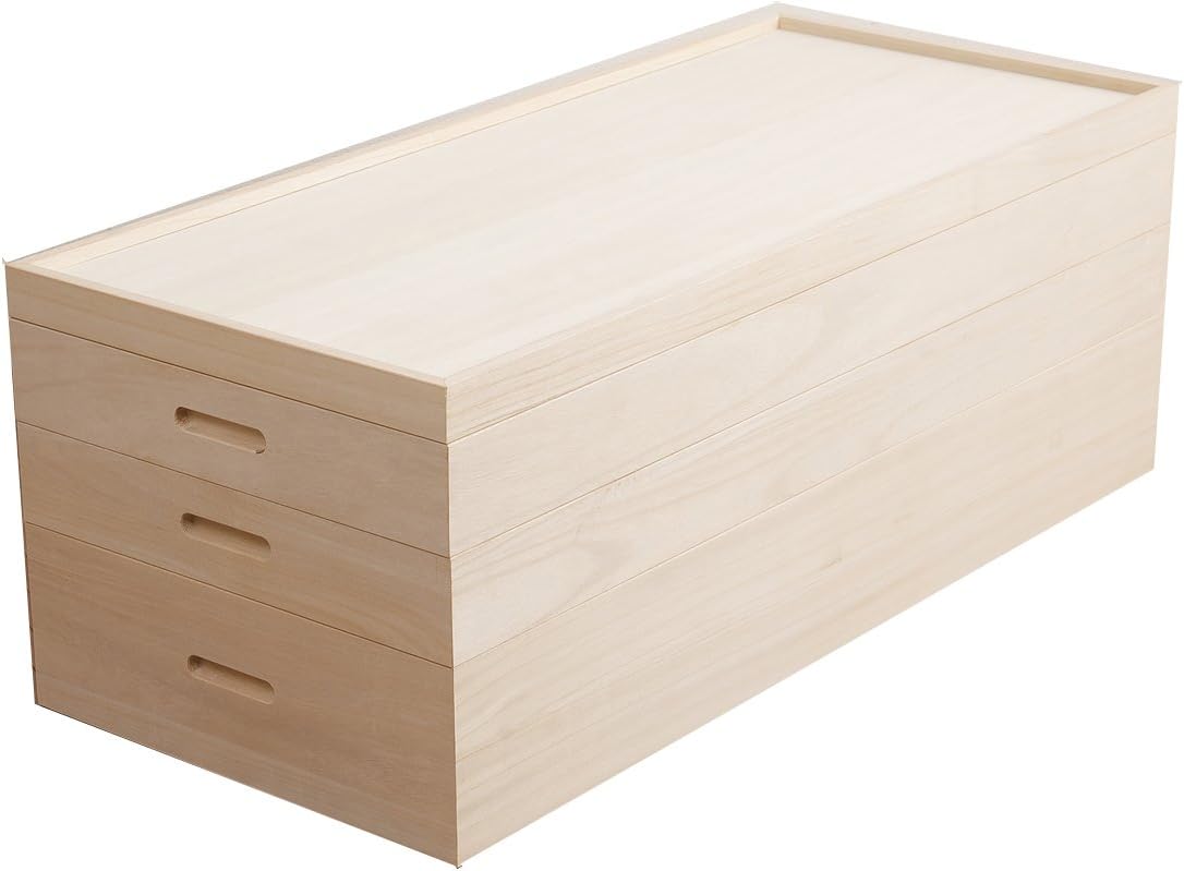 桐衣装箱 セミロング 3段 高さ35cm 桐天然木 日本製 HI-RH0015