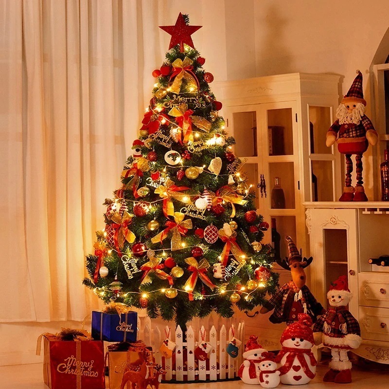 1.2/1.5/1.8/2.1m クリスマスツリーシミュレーションクリスマス製品オーナメントクリスマスツリークリスマスツリーpvcプラスチックグリーンled人工