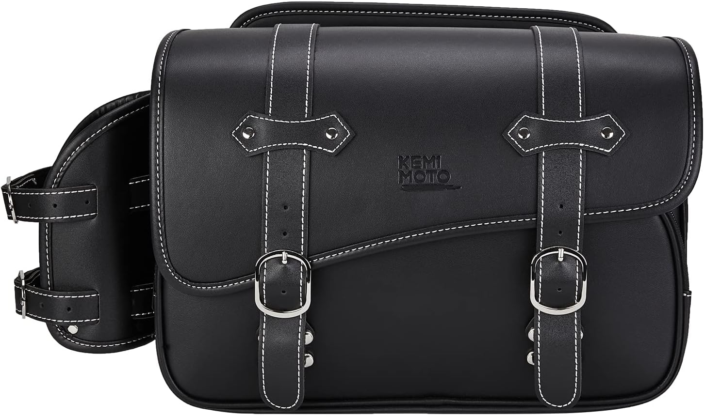 バイク用サイドバッグ 10L 防撥水 ドリンクホルダー付属 小物収納 ブラック 対応型番例示 KM801