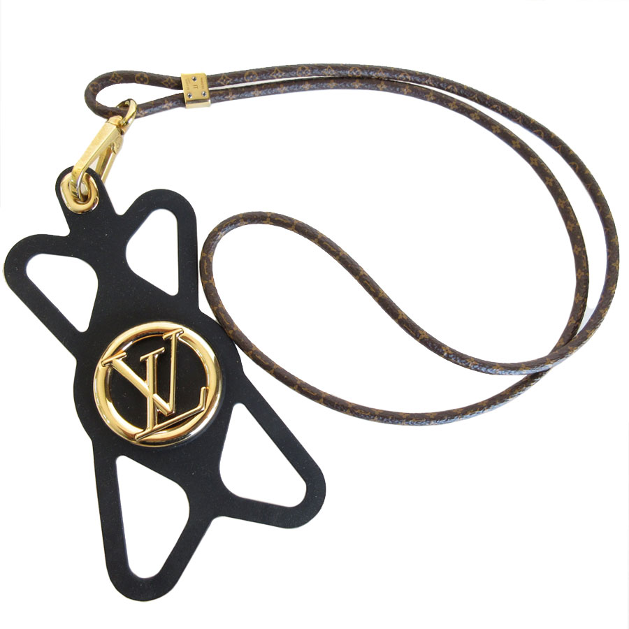 ルイ ヴィトン LOUIS VUITTON スマートフォンホルダー モノグラム ルイーズ モノグラムキャンバス/ラバー ブラウン/ブラック ゴールド ユニセックス M68382 s0395j