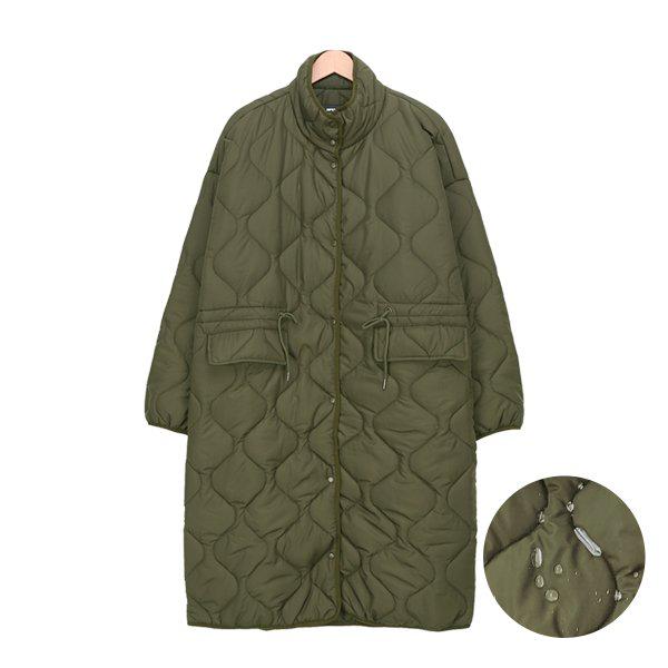 女性ロングダウンキルティング軽量ルーズフィット防水ストリングジャンパーLRP001