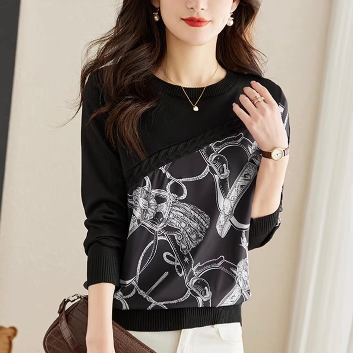 レディース トップス ニット セーター カーディガン 長袖 ラウンドネック アシンメトリー 切り替え ドッキング フェミニン かわいい 大人可愛い きれいめ 上品 おしゃれ レトロ こなれ感 ガーリー