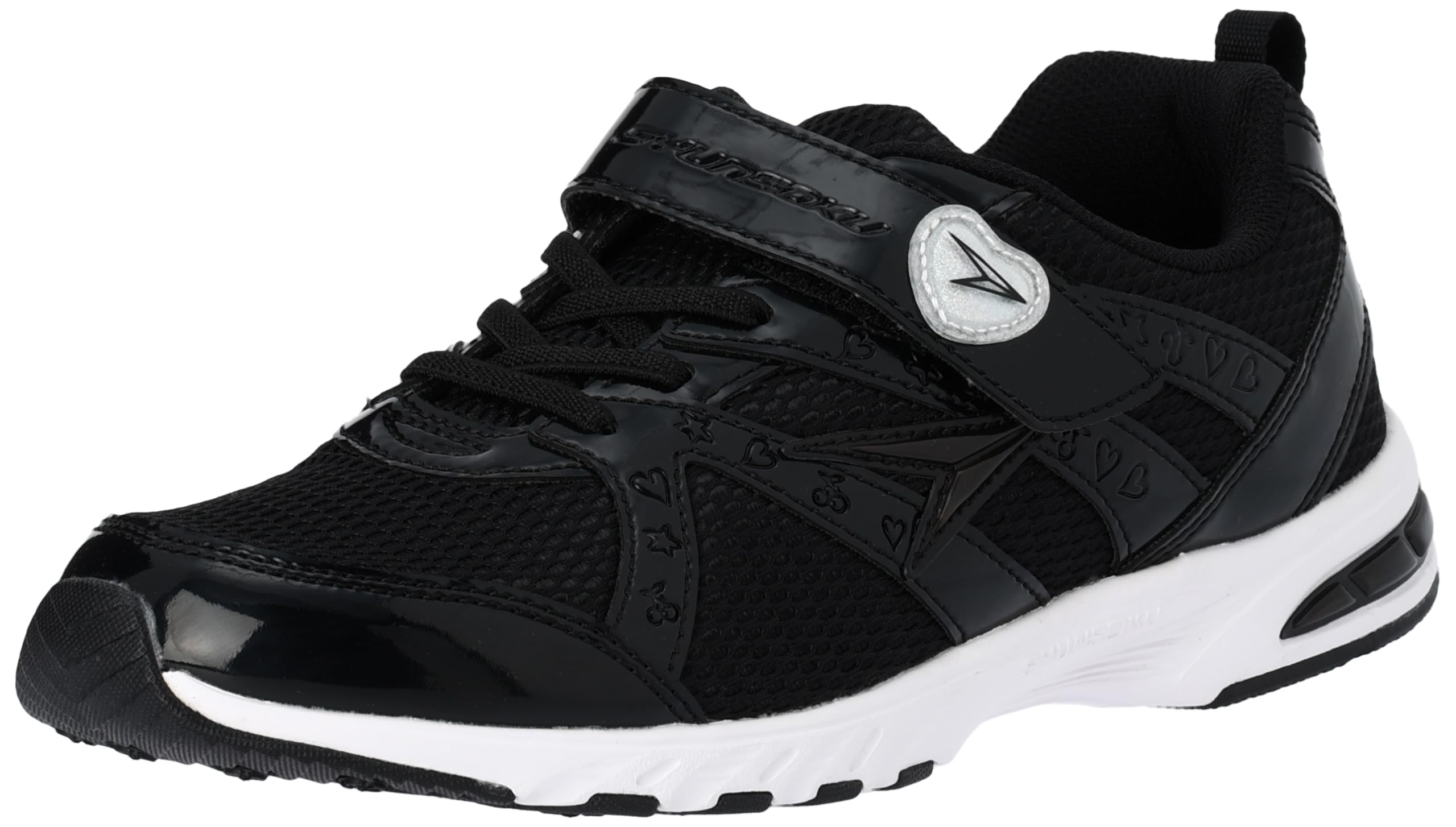 [シュンソク] スニーカー キッズ 女の子 白 通学靴 軽量 19cm~24.5cm 2E LEJ 7870 4270 ブラック/ホワイト_現行カラー 23.0 cm