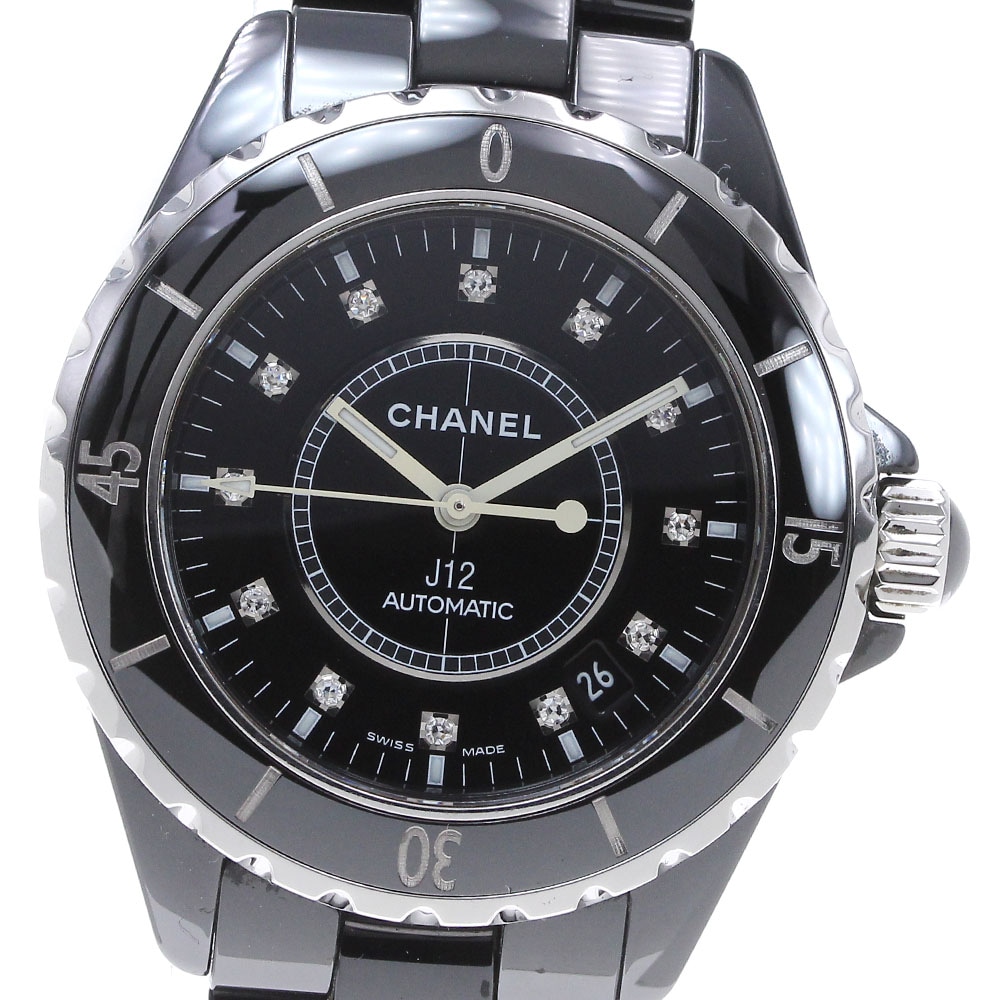 シャネル CHANEL H1626 J12 38ｍｍ 黒セラミック 12Pダイヤ 自動巻き メンズ _860341【中古】