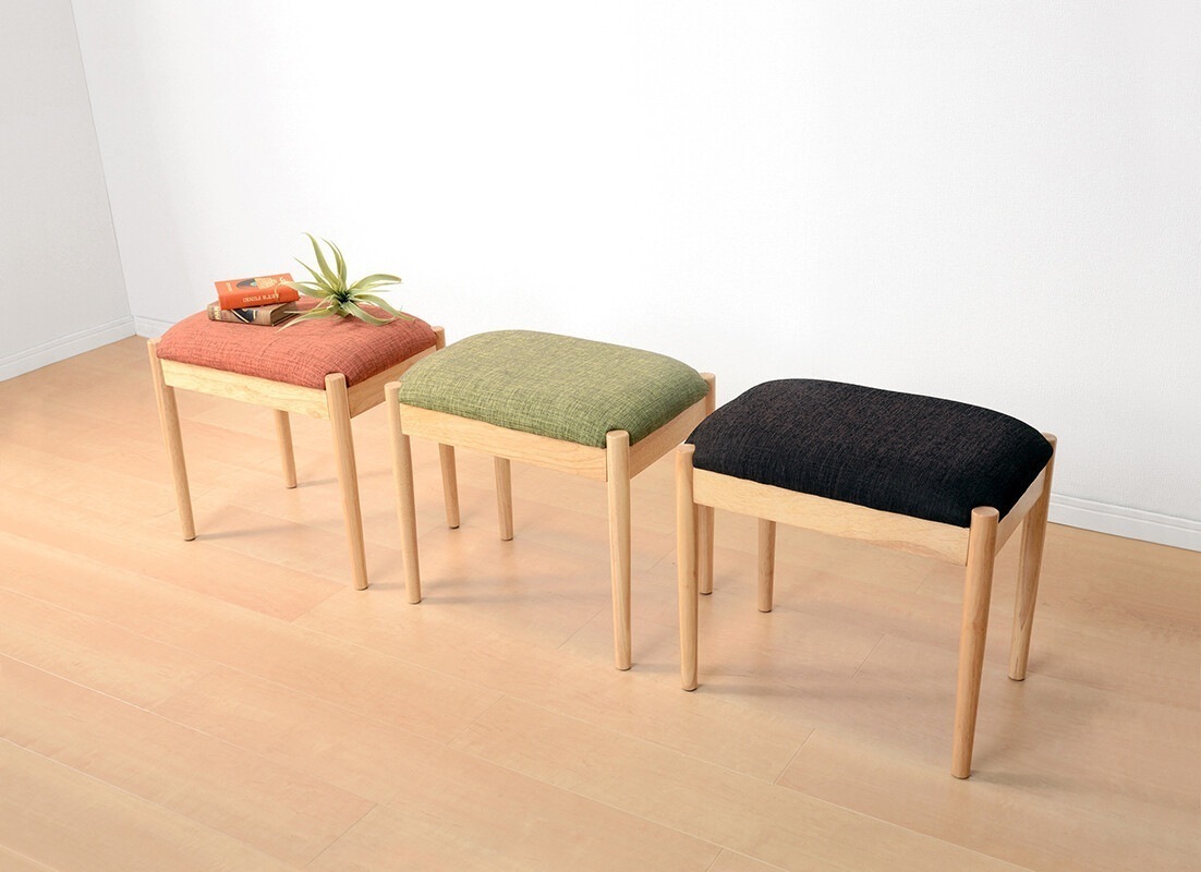 椅子 チェア おしゃれ ナチュラルモダン かわいい ファブリックシート 完成品 スツール 木製 いす イス