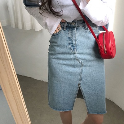 デニムミニスカート スカート ボトムス ミニスカート デニムスカート 膝丈 ひざ丈 スリム タイト 細身 Iライン ハイウエスト デニム ブルーデニム かわいい 大人可愛い きれいめ シンプル 5,621円