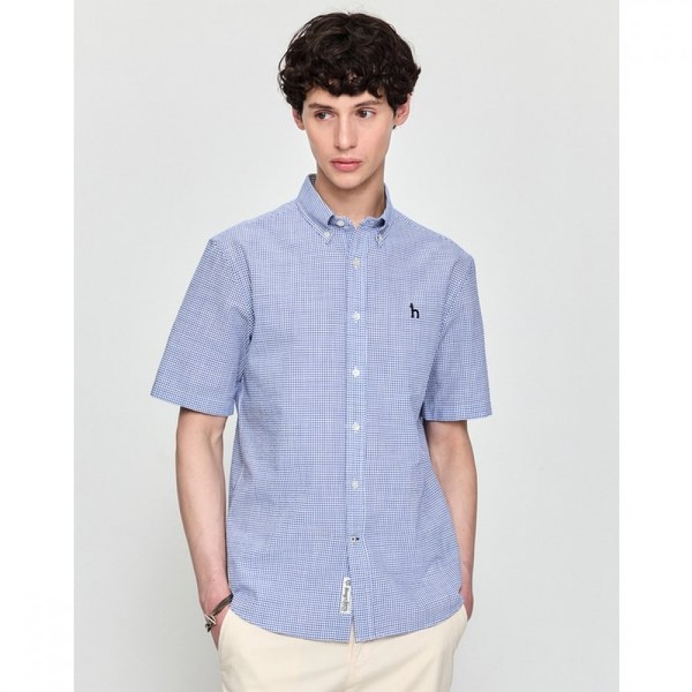 [25SS] ブルーウィンドウチェックバンブーショートスリーブシャツHZSH5B512B2