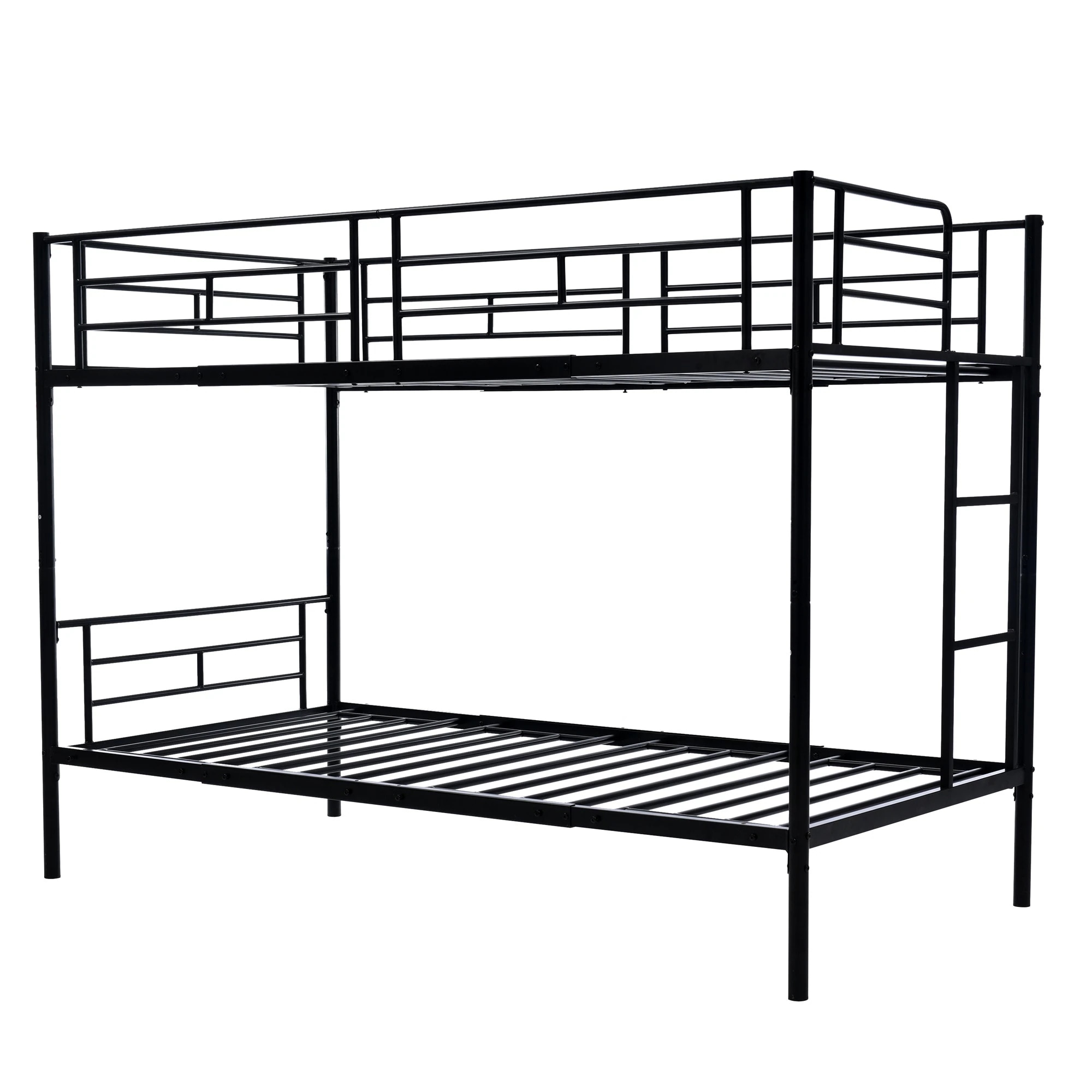 【新作】【ブラック】二段ベッド 2段ベッド スチール 耐震 ベッド シングル パイプベッド 2段ベット パイプ 金属製 頑丈 垂直はしご ロータイプ 2段ベッド 業務用二段ベッド 社員寮 学生寮 新