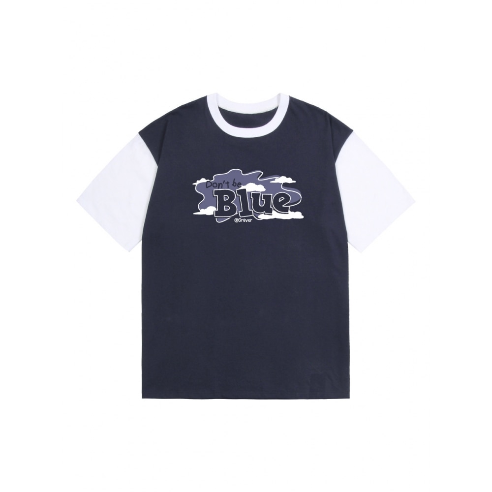 グラバードントビーブルーカラー半袖Tシャツネイビー