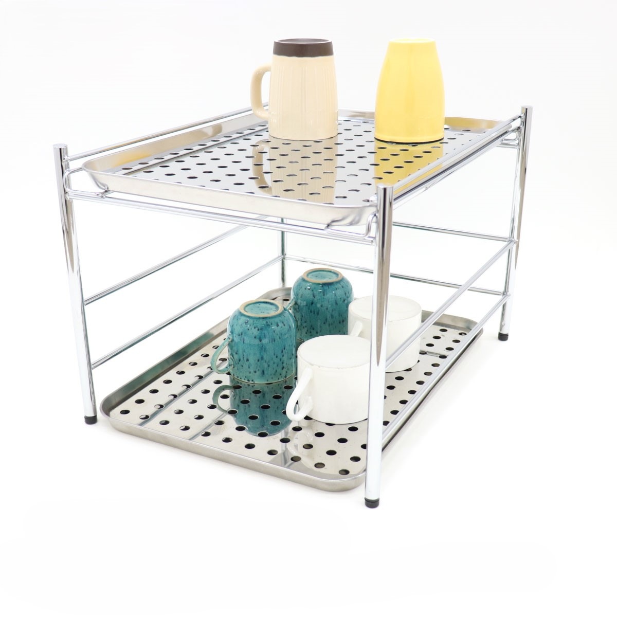 【燕三条】ウォーターコランダー ラック２段 ラック 業務用 グラスラック 水切盆ラック オールステンレス 水切り 水切りラック