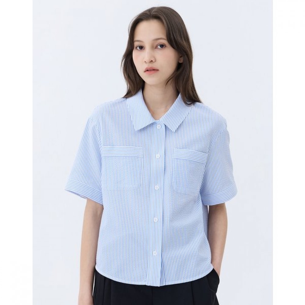 [24SS] [ベスト] [100% コットン] [クラシックセラー] ブルーストライプハーフ WSSH4B402B1 13,506円