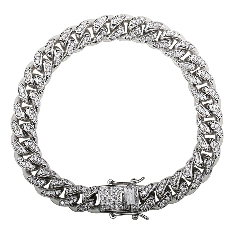 パヴェ喜平ブレスレット 二重ロック [b180]