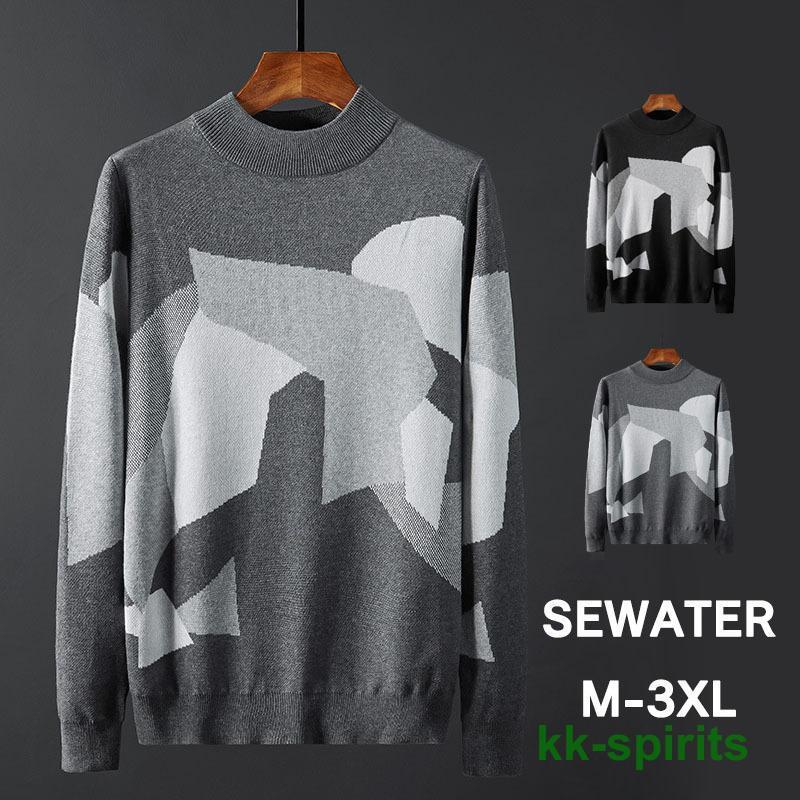 大きなプロモーション 数量限定 ニットセーター メンズ 男性用 ニット ハイネック 配色 セーター 長袖 トップス シンプル 無地 おしゃれ 20代 30代 40代 50代 秋冬 暖かい 早めに購入し