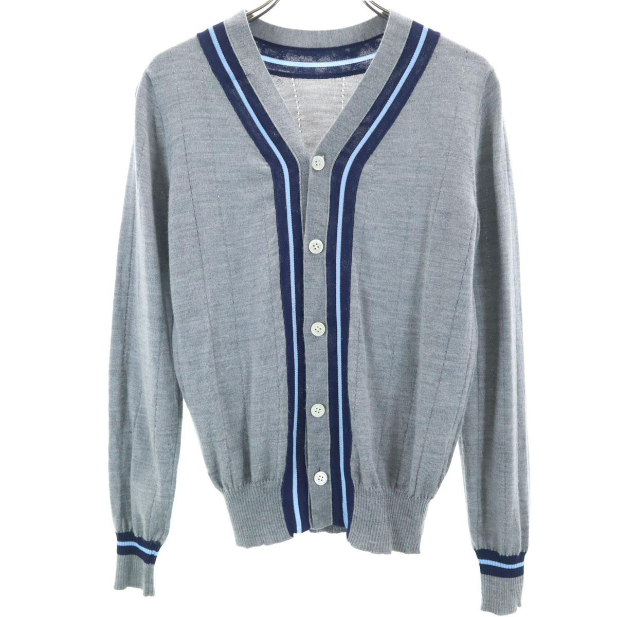 tricot COMME des GARCONS トリコットコムデギャルソン 15SS 2015年 日本製 ウールブレンド 長袖 カーディガン グレー メンズ 古着